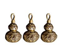 3 Pcs Copper Calabash Pendant Gourd Hanging Ornament for Daily Wear