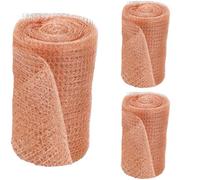 3 Pcs Copper Wire Fabric Roll, Woven Rustproof Rodent Control Blocker, Flexible DIY Hole Filler Screen, Snail Barrier, Signal Shielding, Distillation Filtering for Home Garden Small Animals Defense