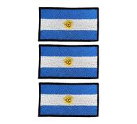 3 Pcs Countries Flag Patches Set - 7×4 cm Embroidered Iron-On/Sew-On National Badge Appliques for Jackets, Vests, Backpacks, Hats, Bag & DIY Crafts (Argentina)