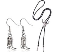 3 Pcs Cowgirl Accessories for Women, Cowboy Accessories,Cowboy,Cowboy Necklace,Cowboy Gifts, Creative Retro Style Metal Earrings,Fashionable Punk Unique Niche Design Sense Earring
