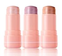 3 Pcs Cream Highlighter Stick,Highlight and Contour Kit,Non-greasy Long-wear Face Contouring Pen,Illuminating Makeup with Skin Nourishing Ingredients,Glowing Skin, Buildable Formula