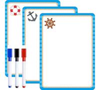 3 PCS Cruise Door Magnets, Large Magnetic Erasable Magnets with 3 Markers, Waterproof Navigation Boat Cruise Ship Car Decors, Decorative Magnet for Refrigerator, Carnival Cruise Party