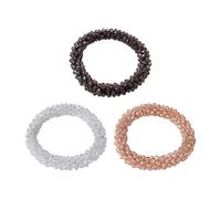 3 Pcs Crystal Bead Hair Ties Rhinestone Hair Elastic Bands Sparkling Hair Elastics Wedding Hair Scrunchies Glitter Elastic Hair Ties Ropes Wedding Ponytail Holders Fashion Hair Accessories for Women