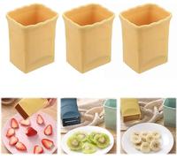 3 PCS Cup Slicer, 2023 New Fruit Slicer, Quickly Making Fruit Vegetable Salad, Stainless Steel Strawberry Slicer, Egg Slicer, Strawberry Cutter Banana Slicer Kitchen Gadget FJIUMOZEN (Yellow)