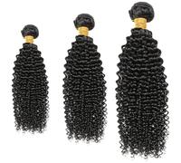 3 Pcs Curly Bundles, 22 24 26 in Real Human Hair Weaves, Natural Black Burmese Curly Bundles, Dyeable Hair Pack for Styling Versatility