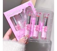 3 Pcs Cute Bear Lip Glaze Jelly Lipstick, Moisturizing & Hydrating Glossy Tinted Lip Balm Set, Waterproof Long Lasting Tinted Lip Gloss Lip Cosmetics Makeup For Girl (BB, 3 Pcs)