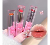 3 Pcs Cute Bear Lip Glaze Jelly Lipstick, Moisturizing & Hydrating Glossy Tinted Lip Balm Set, Waterproof Long Lasting Tinted Lip Gloss Lip Cosmetics Makeup For Girl (AA, 3 Pcs)