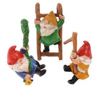 3 Pcs Cute Climbing Gnome Figurines Flower Pot Hugger Decorative Climbing Gnomes Creative Resin Dwarf Little Resin Hanging Gnomes Statue Flower Pot Sculpture for Home Patio Garden Yard Outdoor