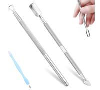3 Pcs Cuticle Pusher Cuticle Pusher and Peeler Dual Head UV Gel Nail Polish Remover for Fingernails and Toenails, Gel Polish Remover Manicure Pedicure Kit