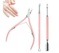 3 Pcs Cuticle Trimmer with Cuticle Pusher and Cuticle Nipper,Professional Cuticle Trimmer Durable Manicure Tools,Cuticle Remover Tool Set,Stainless Steel Cuticle Pusher and Cuticle Cutter for Fingerna