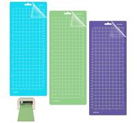 3 Pcs Cutting Mat for Cricut Joy 4.5"x12", LightGrip StandardGrip StrongGrip Adhesive Sticky Mats, Non-Slip Replacement Cutting Mat for Cricut Joy Accessories Xtra Explore Maker (Blue, Green, Purple)