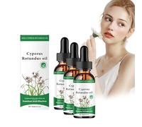 3 Pcs Cyperus Rotundus Oil - 100% Natural Cyprus Oil for Hair Removal, Reducing Body Hair Growth, Smooth Skin, Moisturizing & Soothing, Ideal for Men & Women, 60ml