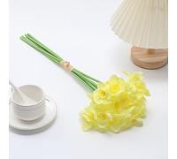 3 Pcs Daffodils Artificial Flowers, Outdoor Artificial Daffodil Bunches Plastic Fake Flower Plants for Home Garden Decoration(Yellow)