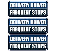 3 PCS Delivery Driver Car Magnet, Frequent Stops Car Magnet Delivery Magnetic Car Door and Bumper Sign, High Reflective Waterproof Weather-Resistant Blue/Black