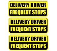 3 PCS Delivery Driver Car Magnet, Frequent Stops Car Magnet Delivery Magnetic Car Door and Bumper Sign, High Reflective Waterproof Weather-Resistant Yellow/Black