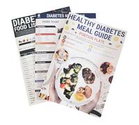 3 Pcs Diabetic Food Chart & Meal Planner,Diabetic Food Chart,Low Carb Glycemic Index Wall Charts, Comprehensive Diet Foo-d Guide for Diabetics, Meal Planner Book,for Handmade Planer