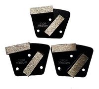 3 Pcs Diamond Grinding Disc Block Trapezoid 3*M6 Hole Genenal Sintering Medium Bond for Concrete Epoxy Floor Grinding (120#)