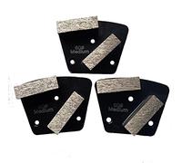 3 Pcs Diamond Grinding Disc Block Trapezoid 3*M6 Hole Genenal Sintering Medium Bond for Concrete Epoxy Floor Grinding (60#)