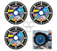 3 Pcs Diamond Multi-Purpose Saw Blades, 4.5"/115mm Heavy Duty Angle Grinder Blades, 1.2mm Ultra Thin General Purpose Wheel Disc, Segmented Dry/Wet Diamond Cutting Disc for Marble Granite Tile