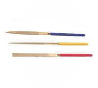 3 Pcs Diamond Needle File Set, 100mm Mini Modelling Files, Titanium-Coated Needle File Kit for Metal Wood Glass Carving