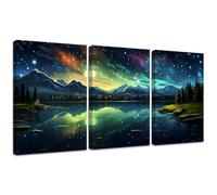 3 Pcs Diamond Painting Kits, Aurora Diamond Painting Triptych Kits for Adults Landscape DIY Square Crystal Rhinestone Embroidery Cross Stitch, Gifts for Women's Home Wall Decoration 40x50cm 2S-1313