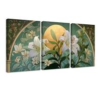 3 Pcs Diamond Painting Kits, Flower Diamond Painting Triptych Kits for Adults Orchid DIY Square Crystal Rhinestone Embroidery Cross Stitch, Gifts for Women's Home Wall Decoration 40x50cm 2S-688