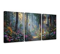 3 Pcs Diamond Painting Kits, Landscape Diamond Painting Triptych Kits for Adults Flower DIY Square Crystal Rhinestone Embroidery Cross Stitch, Gifts for Women's Home Wall Decoration 50x70cm 2S-341