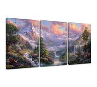 3 Pcs Diamond Painting Kits, Landscape Diamond Painting Triptych Kits for Adults Mountain DIY Square Crystal Rhinestone Embroidery Cross Stitch, Gifts for Women's Home Wall Decoration 30x40cm 2S-469