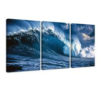 3 Pcs Diamond Painting Kits, Waves Diamond Painting Triptych Kits for Adults Landscape DIY Square Crystal Rhinestone Embroidery Cross Stitch, Gifts for Women's Home Wall Decoration 30x40cm 2S-428