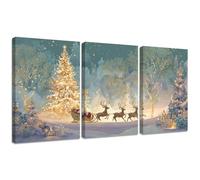 3 Pcs Diamond Painting Kits, Winter Diamond Painting Triptych Kits for Adults Christmas DIY Square Crystal Rhinestone Embroidery Cross Stitch, Gifts for Women's Home Wall Decoration 40x50cm 2S-326