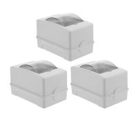 3 Pcs Din Rail Breaker Box with Window for Charging Stations | ABS PC Enclosure, Ip65 Weatherproof Shell, Multiple Circuit Distribution, Compact White Unit for Parking Lots