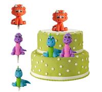 3 Pcs Dinosaur Cake Toppers, Dinosaur Cake Decorations, Happy Birthday Dinosaur Cake Topper, Animal Cake Toppers for Boy Girl Forest Animals Theme Birthday Party Supplies