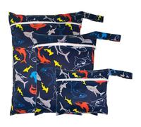 3 PCS Dinosaur Pattern Nappy Bags,Reusable Nappy Bag Organiser Baby Items, Travel Laundry Bag, Wet Bag for Swimming, Waterproof Wet Dry Bags for Travel, Beach, Camping, Swimming, Gym (Shark)