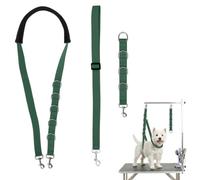 3 Pcs Dog Grooming Harness Strap Adjustable Pet Grooming Belly Loops Noose Nylon Dog Belly Strap with D-Rings Restraint for Small Medium Dogs Cats Hair Cutting Bathing (Green-01)
