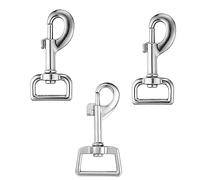 3 PCS Dog Lead Clips Square Eye 360° Leash Swivel Snap Hook Heavy Duty Trigger Clips Clasp Buckle for Connecting Pet Collars Keychains Dog Leash