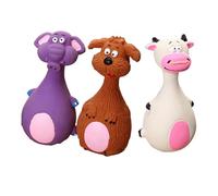 3 Pcs Dog Squeaky Toys, Latex Bite Proof Animal Chew Toys, Pet Teething Toys For Puppies