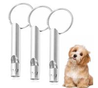 3 Pcs Dog Whistle 210.5 - High Pitch Training for Recall & Behavior Control - Metal Keychain (Silver)