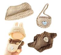 3 PCS Doll Clothes 17 Cm ,Handcrafted Crochet Doll Outfit,Stylish Doll Clothes for Accessories Suitable for Gifts for Girls and Boys
