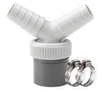 3 PCS Double Hose Connector Set, 2pcs Hose Clamp, Washing Machine Waste Splitter, Y-Shaped Drain Pipe Connector, Universal Drain Adaptor for Dishwasher and Washing Machine