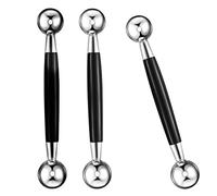 3 PCS Double Sided Melon Baller, Round Melon Balls Fruit Baller Scoop Melon Baller Scoop Stainless Steel Melon Baller Melon Scoop Double Scoop Ice Cream Cone Double Dessert Scoop for Fruit Ice Cream