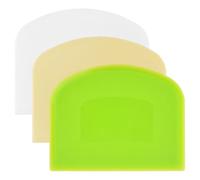 3 Pcs Dough Scraper Set, Plastic Dough Cutter, Bench Scraper, Flexible Bowl-Scraper, Bakeware Decorating Tools Sculpting & Modeling Tools for Bread, Pastry, Pizza, Cake (Green, White, Yellow)