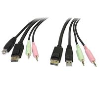 StarTech.com 6ft 4-in-1 USB DisplayPort KVM Switch Cable w/ Audio & Microphone