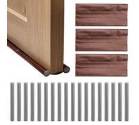 3 Pcs Draft Excluder for Doors Cushion, Under Door Draught Excluder Stnips, Soundproof & Windproof Double sided Under Door Draft Stopper forBottom of Doors(96 cm /37.8 inch, Brown)