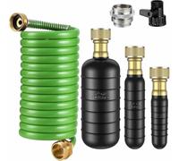 3 Pcs Drain Bladder Kit for Clog Removal with Water Pulsation Technology, Heavy-Duty Rubber Bladders Fit 1-6 Inch Pipes, Multi-Threaded Brass Adapter(Green)