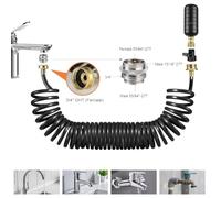 3 Pcs Drain Bladder Kit for Clog Removal with Water Pulsation Technology, Heavy-Duty Rubber Bladders Fit 1-6 Inch Pipes, Multi-Threaded Brass Adapter(Black)