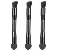 3 Pcs Dual Ended Hairline Brushes, Root Concealer Brush Set with Sponge Tip and Soft Bristles Premium Concealer Brush for Seamless Blending, Travel Makeup Brushes Set for Covering Hair Root Touch Up