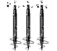 3 Pcs Dual-Tip Stamp Eyeliner Pen with Star, Heart & Moon Patterns, Waterproof & Smudge-Proof - Liquid Liner & Decorative Stamp for Eye Corner Accent, Creative Makeup Tool (Star&Moon&Heart)