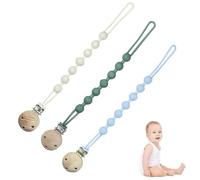 3 PCS Dummy Clip,Silicone Soother Clips Pacifier Clips for Baby Boys Girls, Portable Soft Flexible Dummy Case Pacifier Holder Clips,Mam Dummy Clip,Dummy Chain Easy to Clean, BPA Free (Dark Colour)
