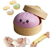 3 Pcs Dumpling Squishy Toys, Colorful Mystery Dumplings Squishy with Cute Expressions, Stress Relief Fidget Toys for Men & Women, Bao Bun Novelty Dumpling for Easter, Birthday & Anxiety Relief
