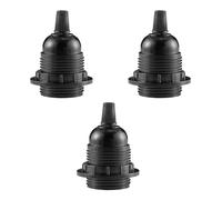 LEDSone 3PCs E27 Lamp Holder, Vintage Black Edison Lamp Holder, E27 Screw Lampholder Fitting, DIY Pendant Ceiling Table Light, E27 Base Light Bulb Socket Holder